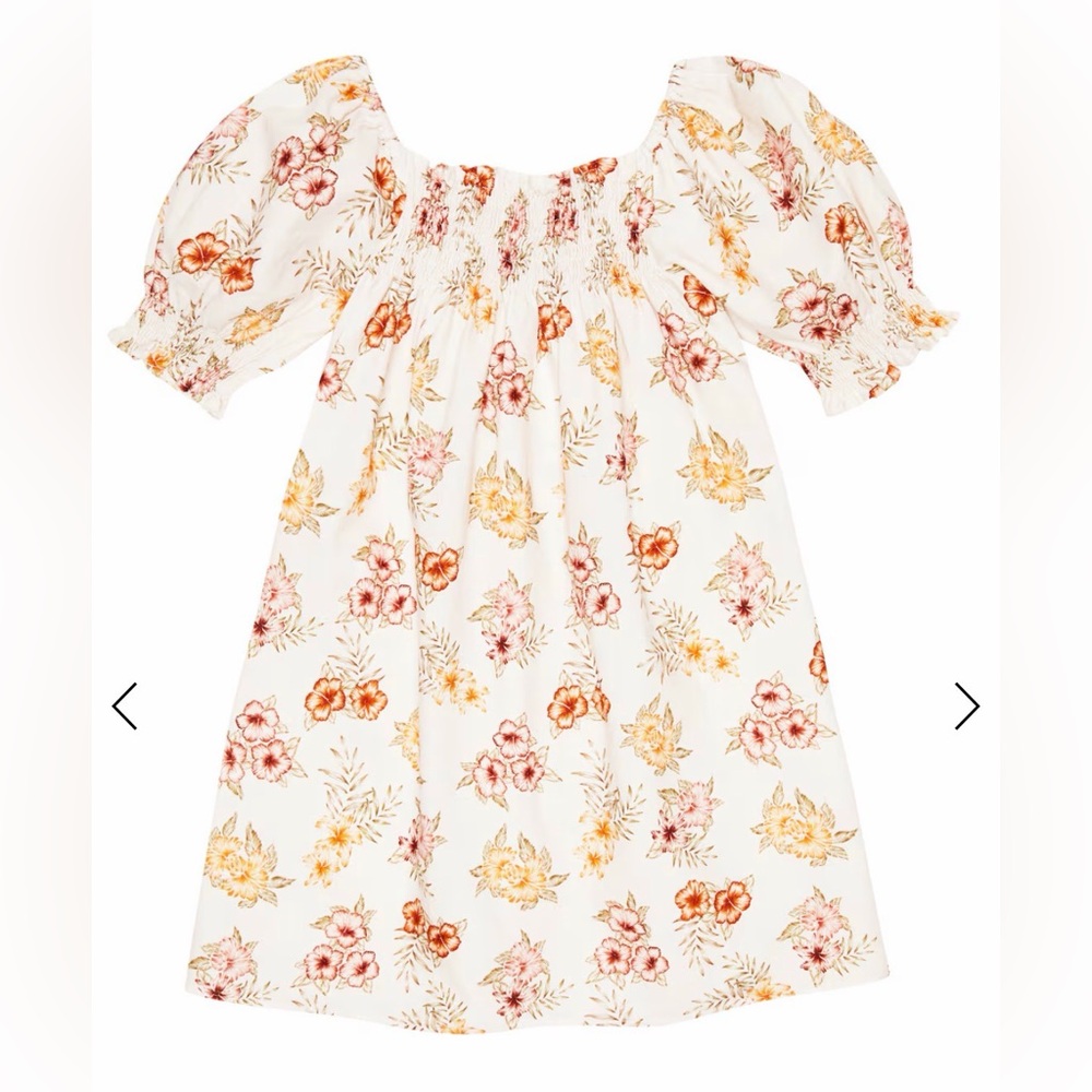 🌈 The New 🌈Society Floral Smocked Dress with Puff Sleeves 6y - Picture 2 of 11